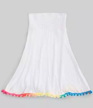 Пляжный купальный костюм без рукавов с помпоном для больших девочек 7–16 лет Beach Lingo, белый