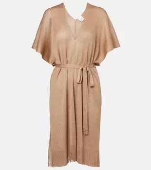 Пляжный парео с бахромой Donnola Max Mara, Cannella