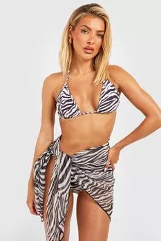 Пляжный саронг Tiger Tie Knot boohoo, белый