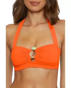 Пляжный топ BECCA Baja Mar Harmony Bandeau Top, цвет Carrot