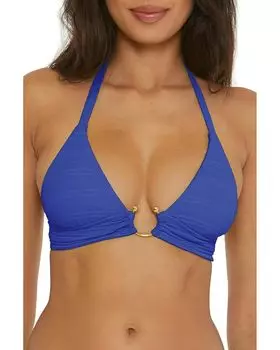 Пляжный топ BECCA Coast Mira Rib Texture Halter Top, цвет Ultramarine