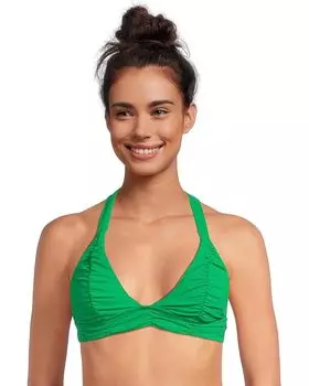 Пляжный топ BECCA Color Code Mira Rouched Halter Top, цвет Emerald