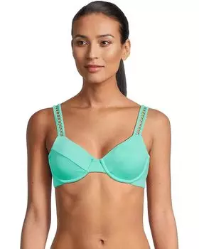 Пляжный топ BECCA Modern Edge Rib Sandy Underwire Bra Top, цвет Aqua Sea