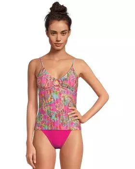Пляжный топ BECCA Polynesia Tatum Textured Multi Way Tankini Top, цвет Multicolor