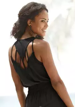 Пляжный топ Buffalo с декоративными завязками сзади, черный