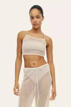 Пляжный топ крючком H&M, бежевый
