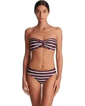 Пляжный топ Lauren Ralph Lauren Largo Stripe Ring Bandeau Top, цвет Claret