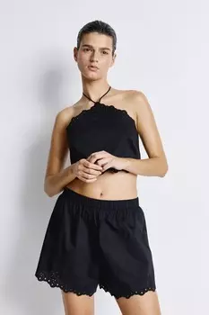 Пляжный топ с английской вышивкой H&M, черный