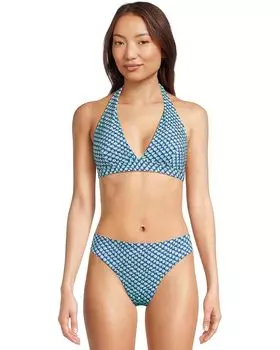 Пляжный топ Tommy Bahama Palm Modern Mosaic Halter Top, цвет Beach Glass Blue