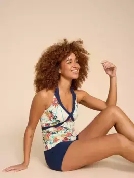 Пляжный топ White Stuff Valley Floral Halterneck Tankini, цвет ivory/multi