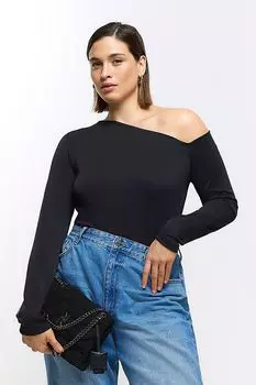 Плюс Айсм топ с открытыми плечами River Island, черный