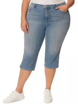 Плюс Аманда женские классические джинсы капри светло-серого цвета Gloria Vanderbilt
