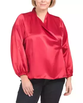 Плюс атласная блузка Calvin Klein, красный