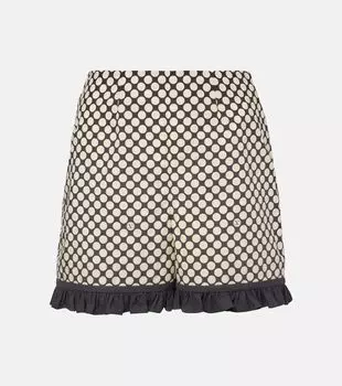 Плюс де Пуа хлопковые поплиновые шорты Valentino, Nero/Bianco