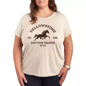 Плюс футболка с графическим логотипом лошади Yellowstone est 1886 Licensed Character, бежевый