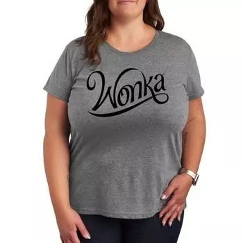 Плюс футболка с графическим логотипом Вонки Licensed Character, серый
