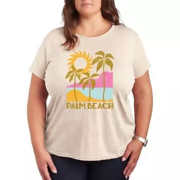 Плюс футболка с графическим принтом Palm Beach Deco Unbranded, бежевый
