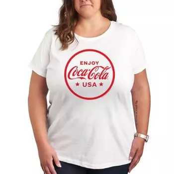 Плюс футболка с надписью Coca-Cola Enjoy USA Licensed Character, белый