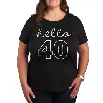 Плюс футболка с принтом Hello 40 Licensed Character, черный