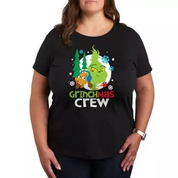 Плюс футболка с принтом «Маленький Гринч» Доктора Сьюза и «Grinchmas Crew» Licensed Character, черный
