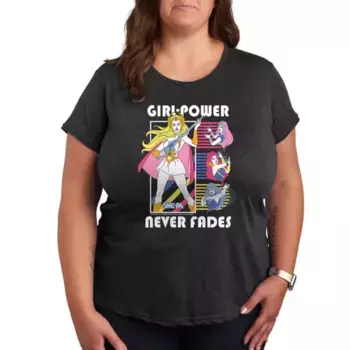 Плюс футболка с принтом «She-Ra Girl Power никогда не померкнет» Licensed Character, серый