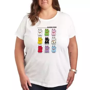 Плюс футболка с принтом в виде сетки Lucky Cat Licensed Character, белый
