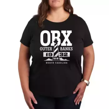 Плюс футболка с рисунком маяка от Obx Outer Banks Unbranded, черный