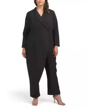 Плюс комбинезон-смокинг Marina, черный