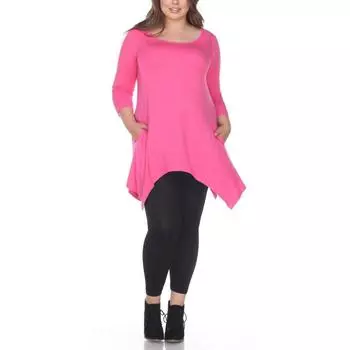 Плюс Makayla Женская струящаяся туника-топ White Mark, фуксия