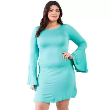 Плюс мини-платье с длинными рукавами Bell FASHNZFAB, цвет mint
