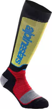 Плюс молодежные носки для мотокросса Alpinestars, черный/красный/желтый