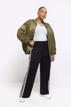 Плюс повседневные джоггеры с широкими штанинами и боковым ремнем River Island, черный