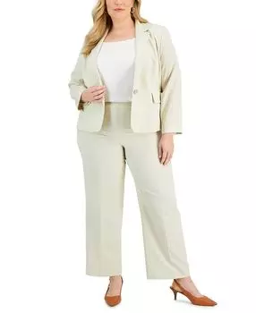 Плюс размер брючный костюм с вырезом на воротнике Le Suit