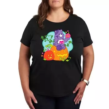 Плюс размер Care Bears Хэллоуин Тыква Футболка с рисунком Licensed Character, черный