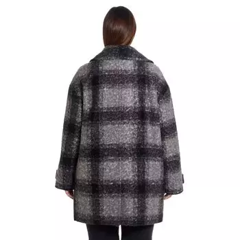 Плюс размер Двубортное букле Weathercast Булочка Weathercast