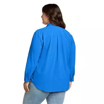 Плюс размер Eddie Bauer Departure 3.0 Рубашка на пуговицах с длинным рукавом и воротником, цвет Snow