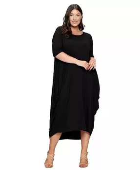 Плюс размер Evelyn Платье с карманами и объемным подолом L I V D, черный