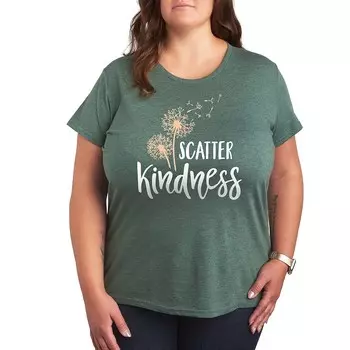 Плюс размер Футболка с графическим рисунком Scatter Kindness Licensed Character, цвет Heather Green