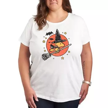Плюс размер Футболка с рисунком арахиса Woodstock Witch Licensed Character, белый