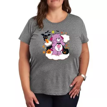 Плюс размер Футболка с рисунком Care Bears Хэллоуин Licensed Character, цвет Heather Gray