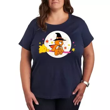 Плюс размер Футболка с рисунком ведьмы Care Bears Хэллоуин Licensed Character, темно-синий