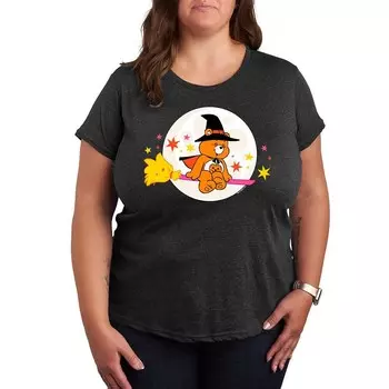 Плюс размер Футболка с рисунком ведьмы Care Bears Хэллоуин Licensed Character, цвет Heather Charcoal