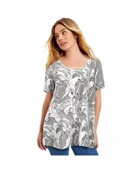 Плюс размер, июнь + футболка Vie с короткими рукавами + футболка Only June + Vie, серый