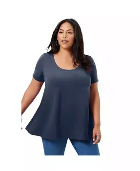 Плюс размер, июнь + футболка Vie с короткими рукавами + футболка Only June + Vie, синий
