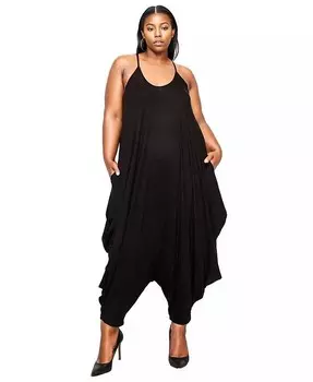 Плюс размер Комбинезон Quinn с карманом-тюльпаном L I V D, черный