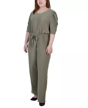 Плюс размер комбинезон с рукавами до локтя NY Collection