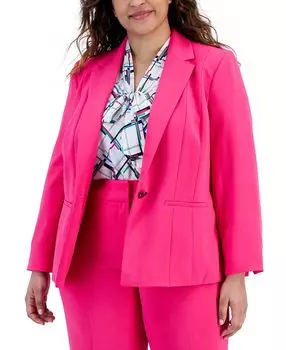 Плюс размер креповый блейзер на одной пуговице Kasper, мульти