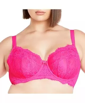 Плюс размер Лара Бюстгальтер на косточках CITY CHIC, розовый