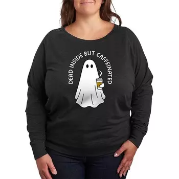 Плюс размер Легкий свитшот из френч терри Dead Inside с кофеином Ghost Licensed Character, цвет Heather Charcoal