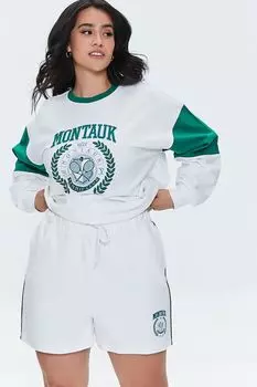 Плюс размер Montauk Шорты с рисунком Forever 21, белый